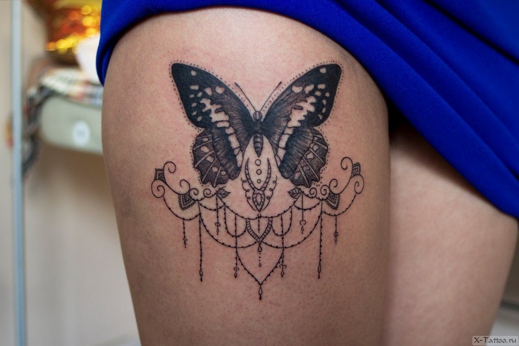 Татуировка бабочка на попе (77 фото)
