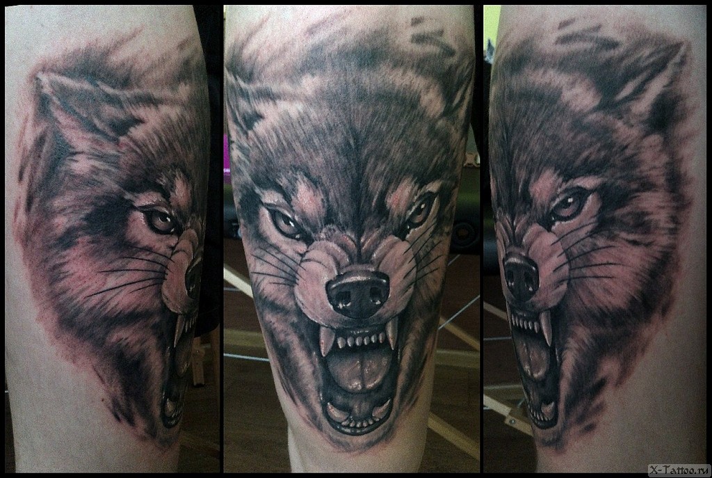 Варианты изображения волков в татуировках