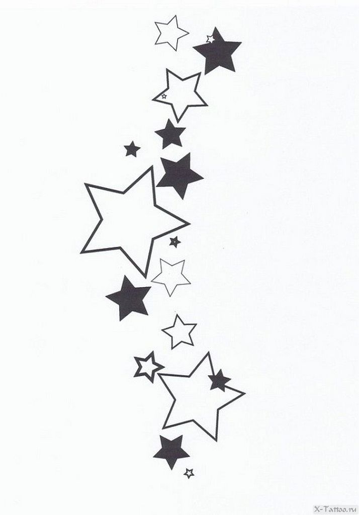 Эскизы тату звёзд (75 фото)