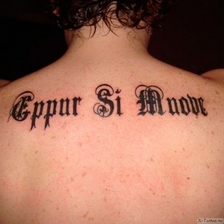 Надпись на латыни на спине